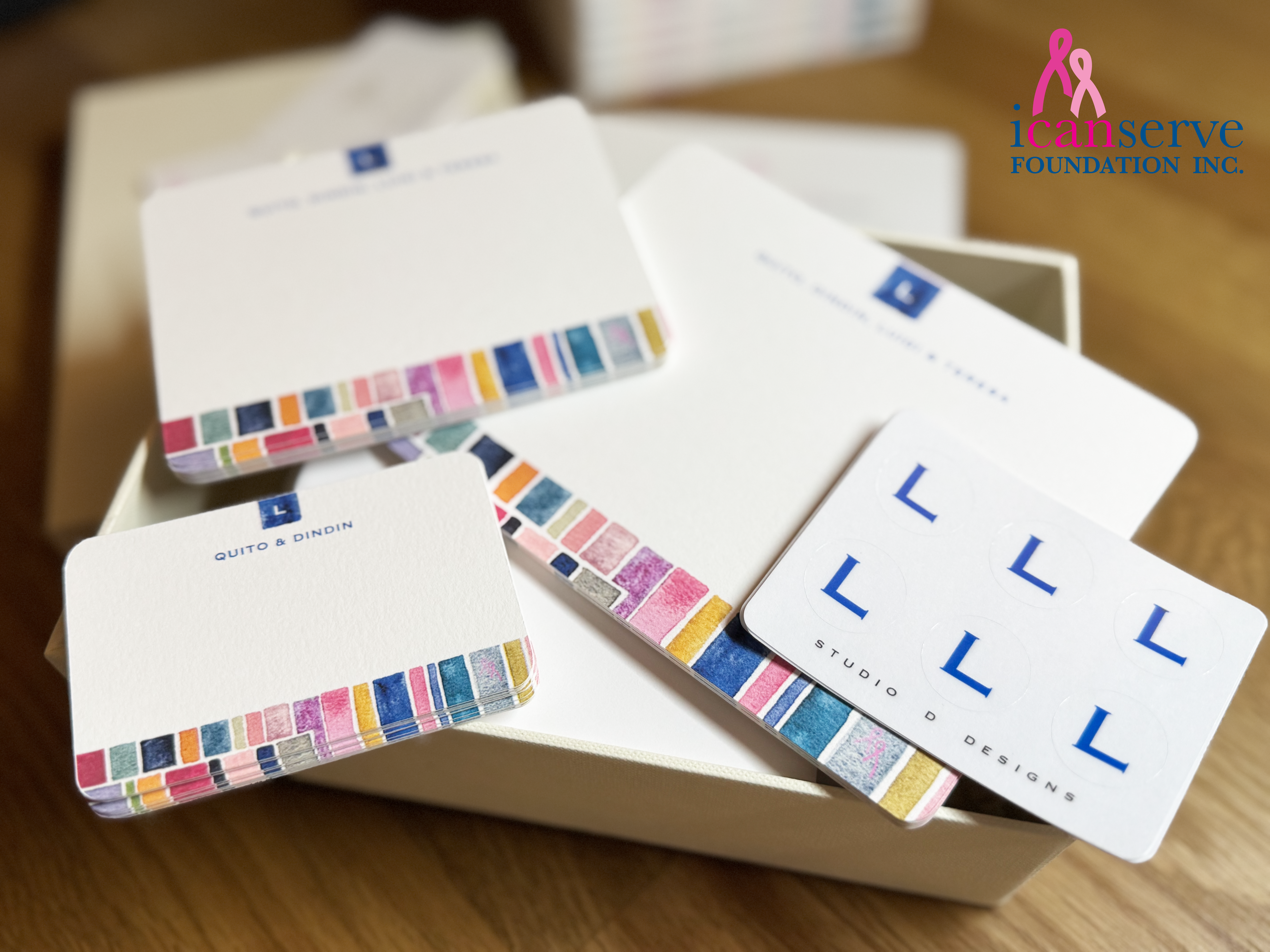 Stationery sets from Studio D Designs to benefit ICANSERVE